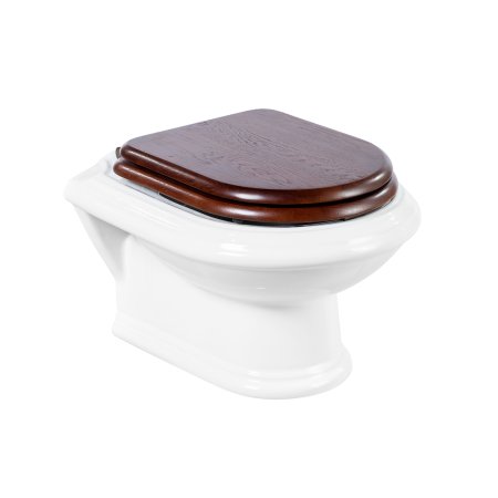 Унитаз подвесной Cezares King Palace, с крышкой-сиденьем CZR-T-163-W-S-BR 