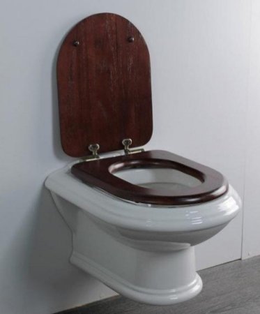 Унитаз подвесной Cezares King Palace, с крышкой-сиденьем CZR-T-163-W-S-BR 