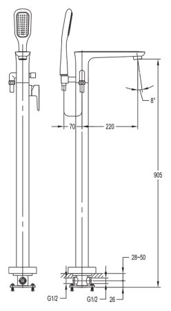 Смеситель Cezares Tesoro F VDP 01 напольный 