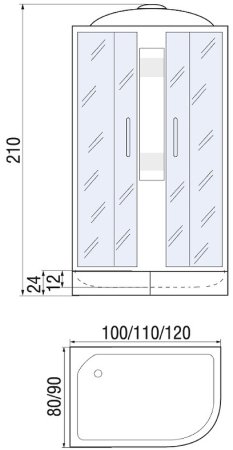 Душевая кабина River Nara 120х90 МТ L 10000003641 с поддоном 