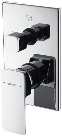 Смеситель для душа встраиваемый на 3 потока Bravat Phillis P69195C-ENG, хром 