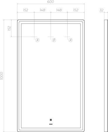 Зеркало VIGO Roberta z.ROB.60.Classic, 60 см 