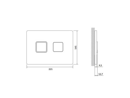 Кнопка смыва Cersanit ACCENTO SQUARE 63838 черная матовая 
