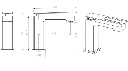 Смеситель для раковины Boheme Q 141-BCR.2 Черный Хром 