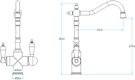 Смеситель для кухни Boheme Medici Ripresa 111-PR Бронза 