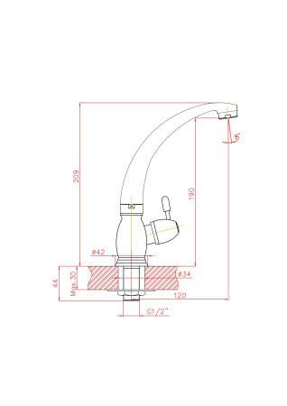 Смеситель одинарный для кухни HAIBA CRON CN4196 