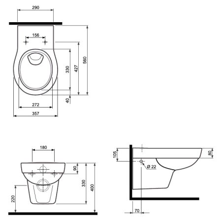 Унитаз подвесной IFO Tividens RP1413102000 