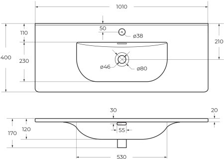 Керамическая раковина BelBagno BB-8099-3-100 