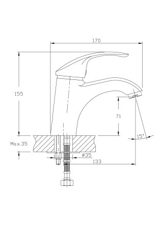 Смеситель для раковины HAIBA HB1021-K 