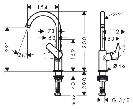 Смеситель Hansgrohe Logis 71131000 для раковины 