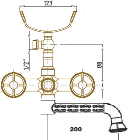 Смеситель для ванны и душа Bronze de Luxe Royal 10119P Бронза 