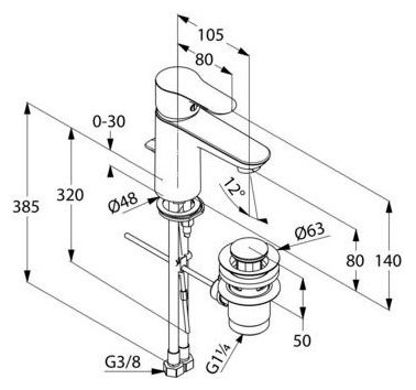 Смеситель Kludi Objekta 322330575 для раковины 