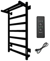 Полотенцесушитель электрический с полочкой (лесенка) Тругор Пэк сп 20 кв П 80х50 см, черный