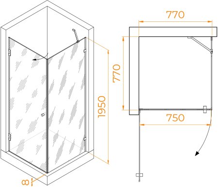 Душевой уголок RGW HO-034 800x800 