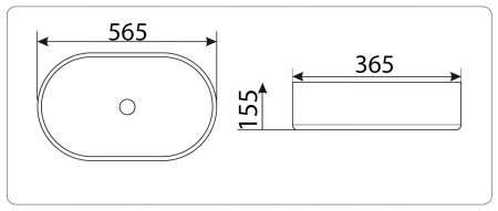 Раковина CeramaLux 9025-1 накладная 