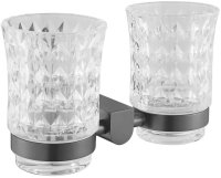 Стакан двойной для ванной комнаты Rose RG1722T, пепельный