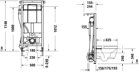 Инсталляция Duravit DuraSystem WD1014000000 для унитаза без клавиши смыва 