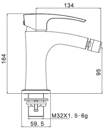 Смеситель для биде Gappo G07-6 G5007-6 Черный матовый 