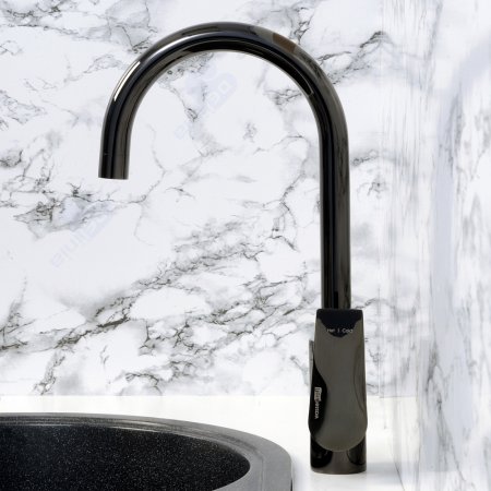 Смеситель WasserKRAFT Glan 6607 для кухонной мойки, черный глянец 