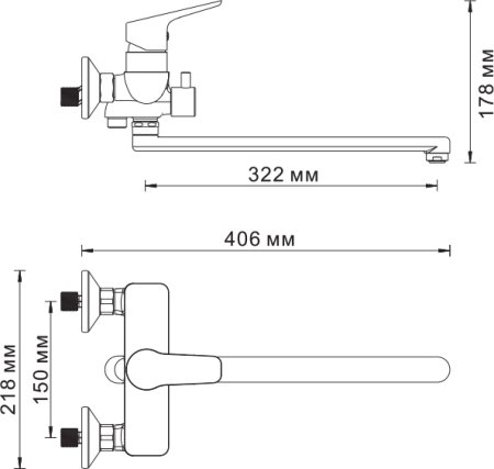 Смеситель WasserKRAFT Lippe 4502L универсальный 