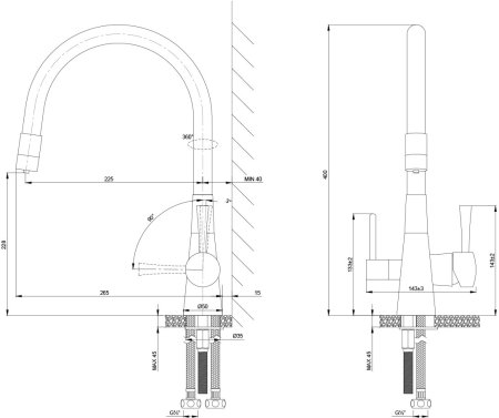 Смеситель Lemark для кухни с подключением к фильтру с питьевой водой Comfort (LM3075C-SkyBlue) 