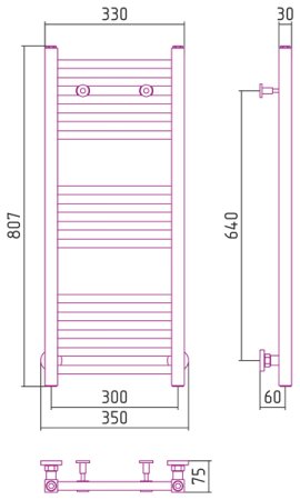 Полотенцесушитель водяной Сунержа Модус 80x30 