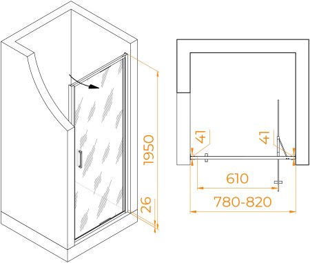 Душевая дверь RGW SV-05Gr 800 