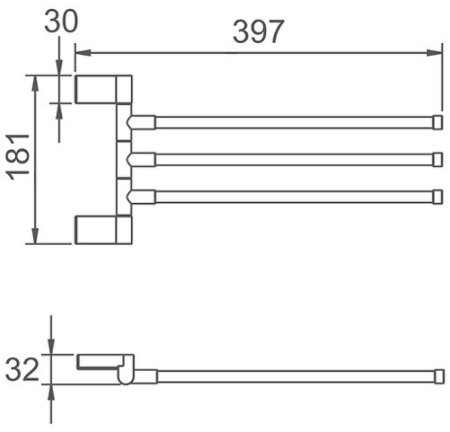Полотенцедержатель Frap F18 F1813 поворотный Хром 