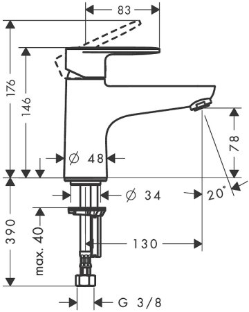 Смеситель на борт ванны Hansgrohe Vernis Blend 71443000 Хром 