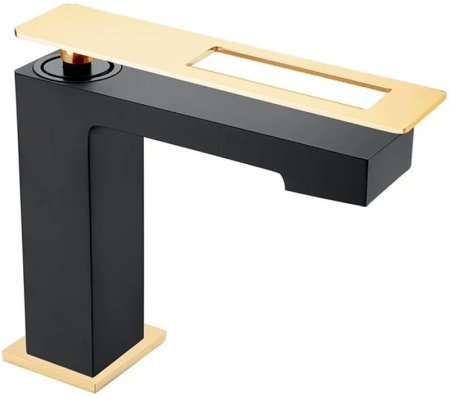 Смеситель для раковины Boheme Q 141-BG Черный Золото 