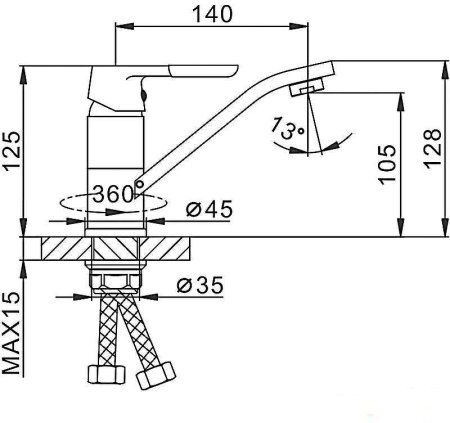 Смеситель для кухни Frap H34 F4534 Белый Хром 