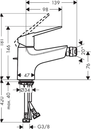 Смеситель для биде Hansgrohe Novus Loop 71233000 Хром 
