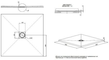 Душевой поддон из искусственного камня Allen Brau Priority 90x90 8.31002-AM Антрацит 