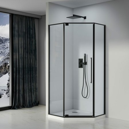 Душевой уголок Black&White Stellar Wind S815 BC 90x90 815900 профиль Черный матовый стекло прозрачное 