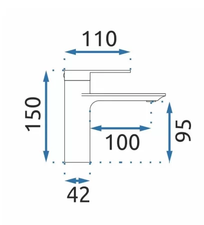 Смеситель для раковины без донного клапана Rea Storm REA-B6202 