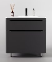 Тумба напольная "Марелла 80" (2 ящ.) Люкс антискрейтч серый, PLUS