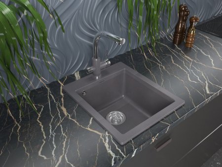 Мойка кухонная Paulmark Leer PM104249-DG графит 