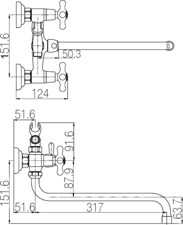Смеситель Paulmark Hamburg Ha121002 для ванны с душем 