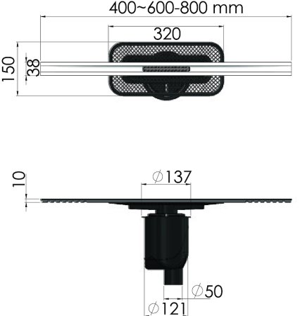 Душевой лоток Berges Simpel 600 090011 с решеткой Хром матовый 