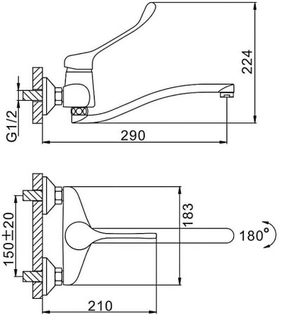 Смеситель для кухни Frap H54 F4654 Хром 