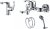 Комплект для ванной D&K Rhein Eucharius DA1370003SET 3 в 1, два смесителя + душевой гарнитур 