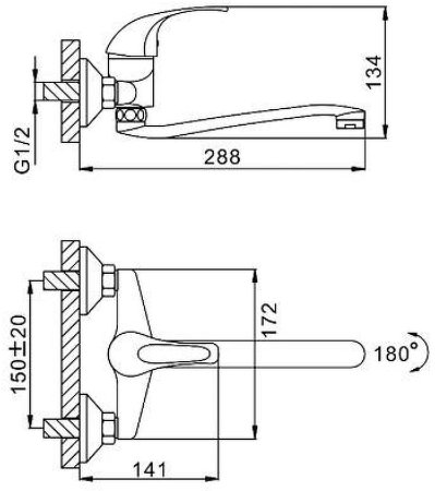Смеситель для кухни Frap H29 F4629-B Хром 