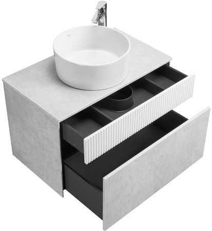 Тумба под раковину Aquaton Марбл 80 1A276201MH4C0 подвесная Слэйт Белый матовый 