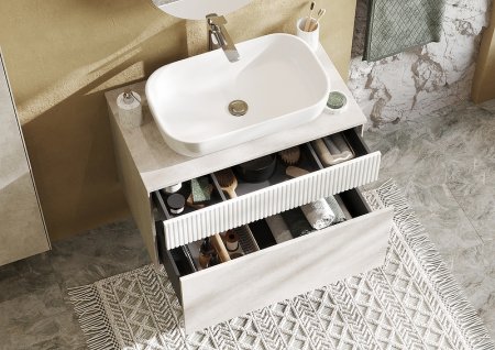 Тумба под раковину Aquaton Марбл 80 1A276201MH4C0 подвесная Слэйт Белый матовый 