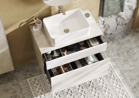 Тумба под раковину Aquaton Марбл 80 1A276201MH4C0 подвесная Слэйт Белый матовый 