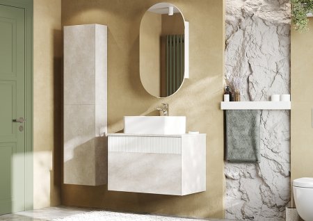 Тумба под раковину Aquaton Марбл 80 1A276201MH4C0 подвесная Слэйт Белый матовый 