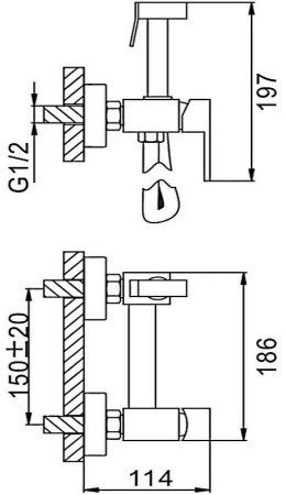 Гигиенический душ со смесителем Frap F7504-5 Сатин 