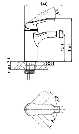 Смеситель D&K Venice Rialto DA1062201 для биде 