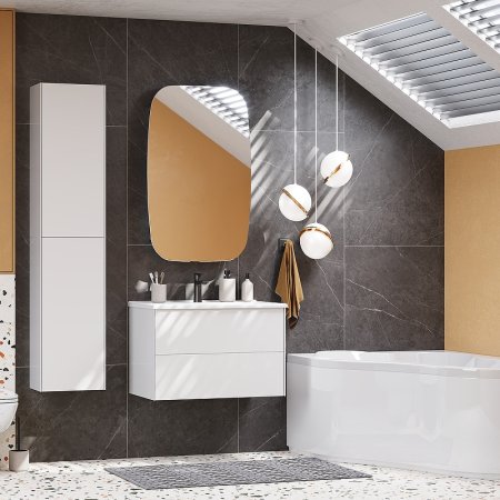 Подвесной шкаф Aquaton Сохо 35 1A258403AJ010 Белый глянцевый 