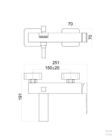Смеситель для ванны Fiore Kube 100CR8551 Хром 